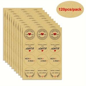 NEW STICKER 120PC “Hecho A Mano”